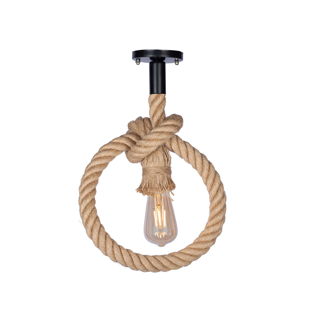 مصباح سقف مودرن حبل كتان - بيج - RL-KR-021