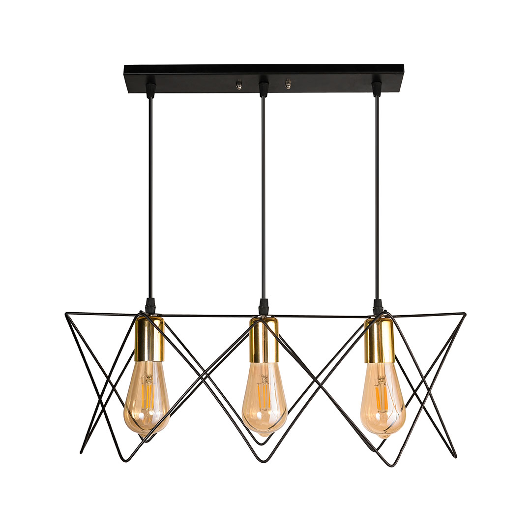 دلاية ثلاثية مودرن معدن - اسود/دهبى - RL-KR-062