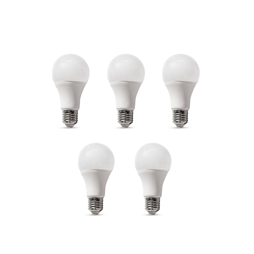 لمبة 9 وات اضاءة بيضاء - 5 قطع - أبيض - RL-LP-A-038