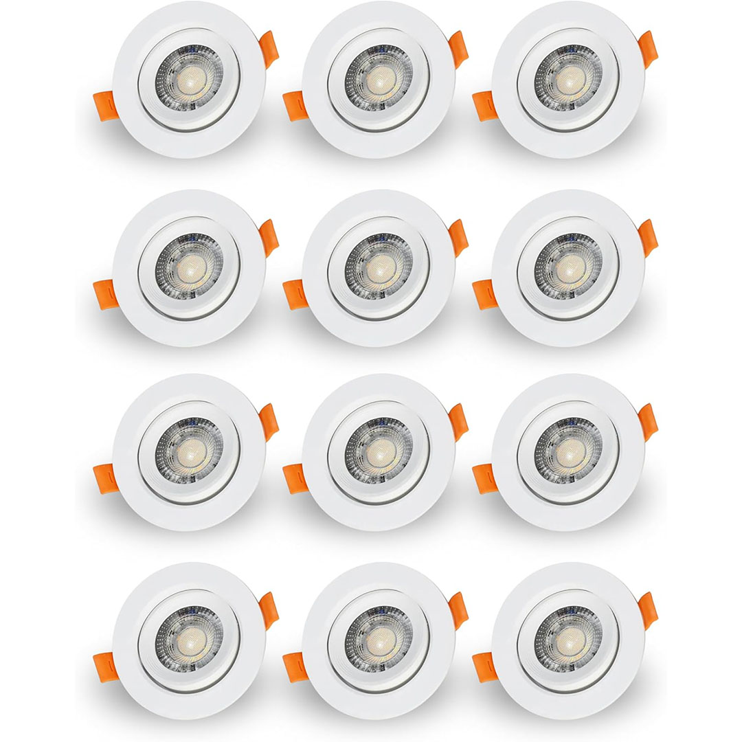 سبوط داخل 6 وات 3 اضاءة - معدن - 12 قطعة - ابيض - RL-LP-S-069