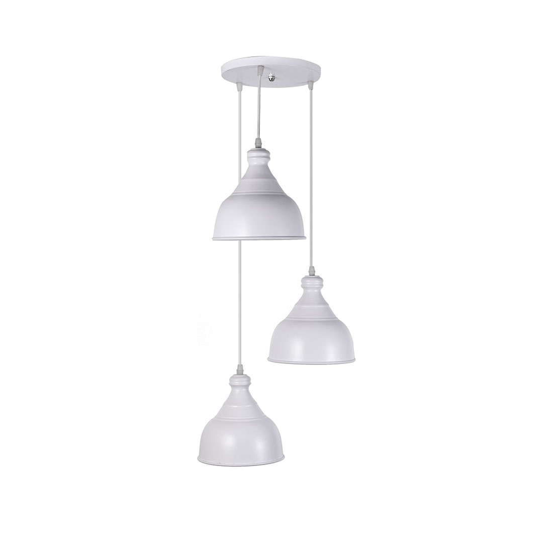 نجفة ثلاثية مودرن - أبيض