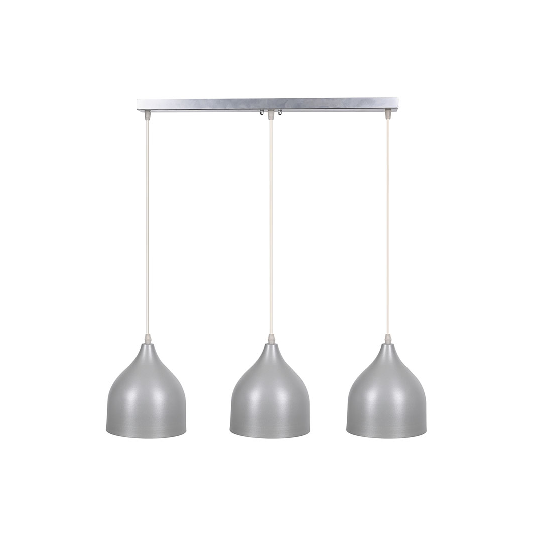 مصباح سقف ثلاثى مودرن معدن - سيلفر رش - RL-NA-018