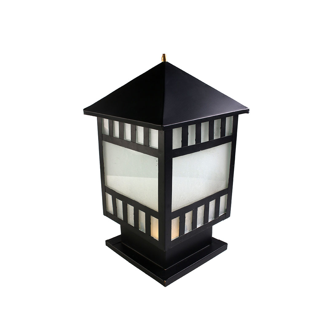 فانوس سور صاج محمل مودرن معدن - اسود - RL-PB-A-013
