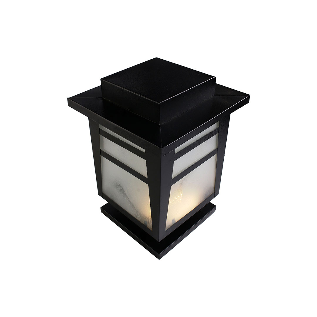 فانوس سور صاج محمل مودرن معدن - اسود - RL-PB-A-014