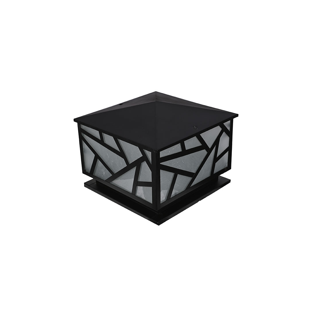 فانوس سور صاج محمل مودرن معدن - اسود - RL-PB-A-018