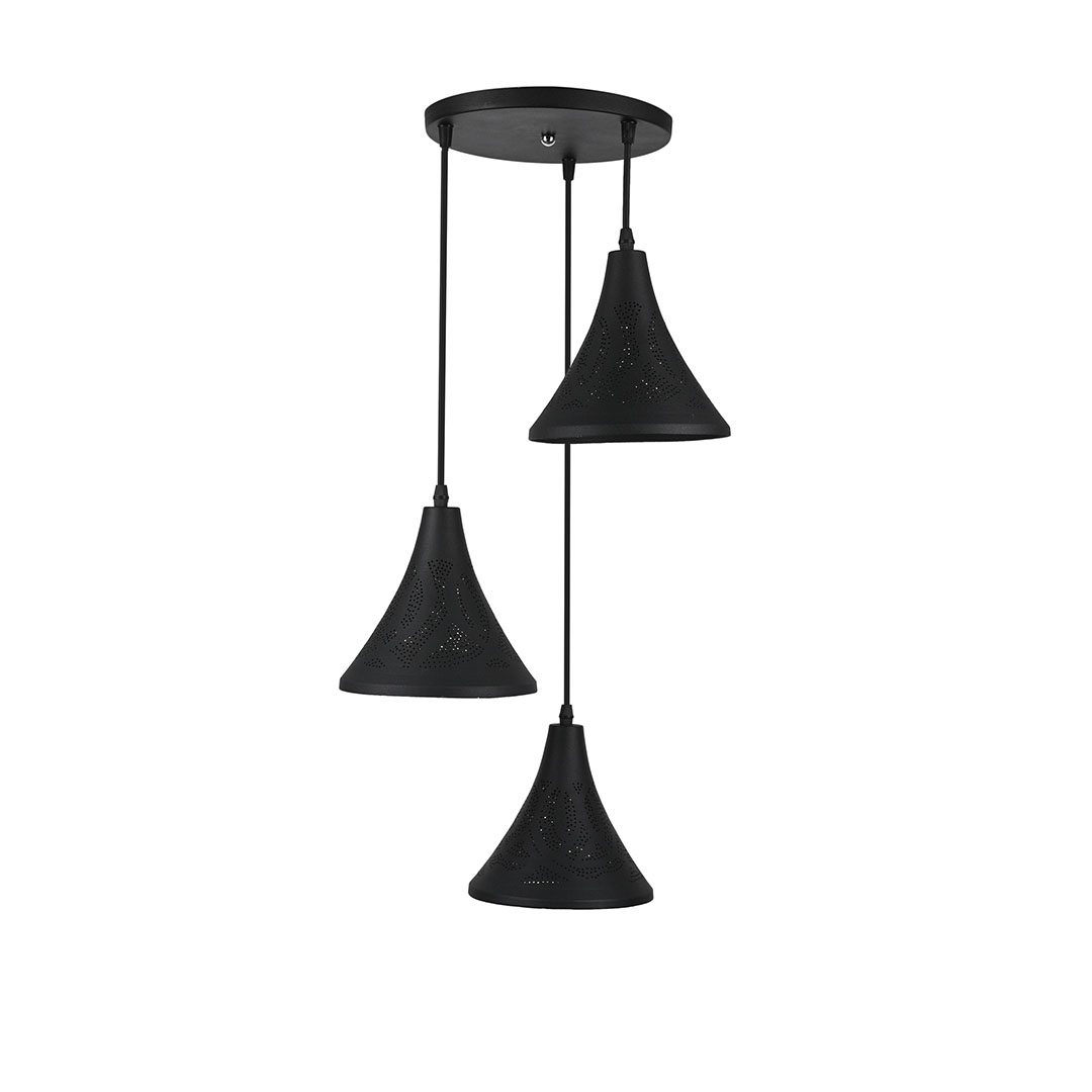 نجفه ثلاثية من المعدن - أسود