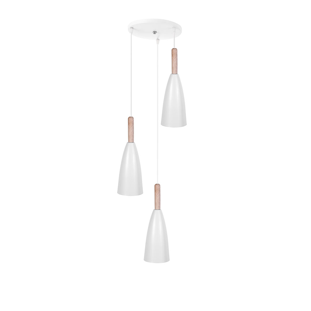 نجفة ثلاثية عصرية - أبيض