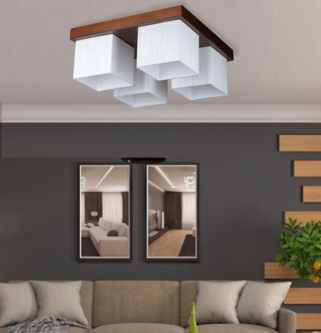 نجفة مودرن بقاعدة بنى و شابوه أبيض