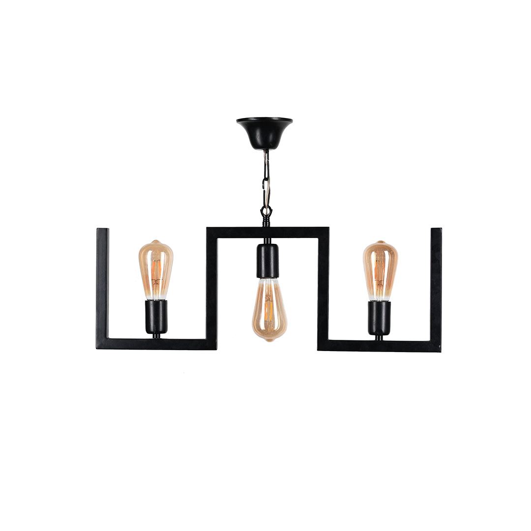 نجفة مسطرة ثلاثية اب داون - أسود