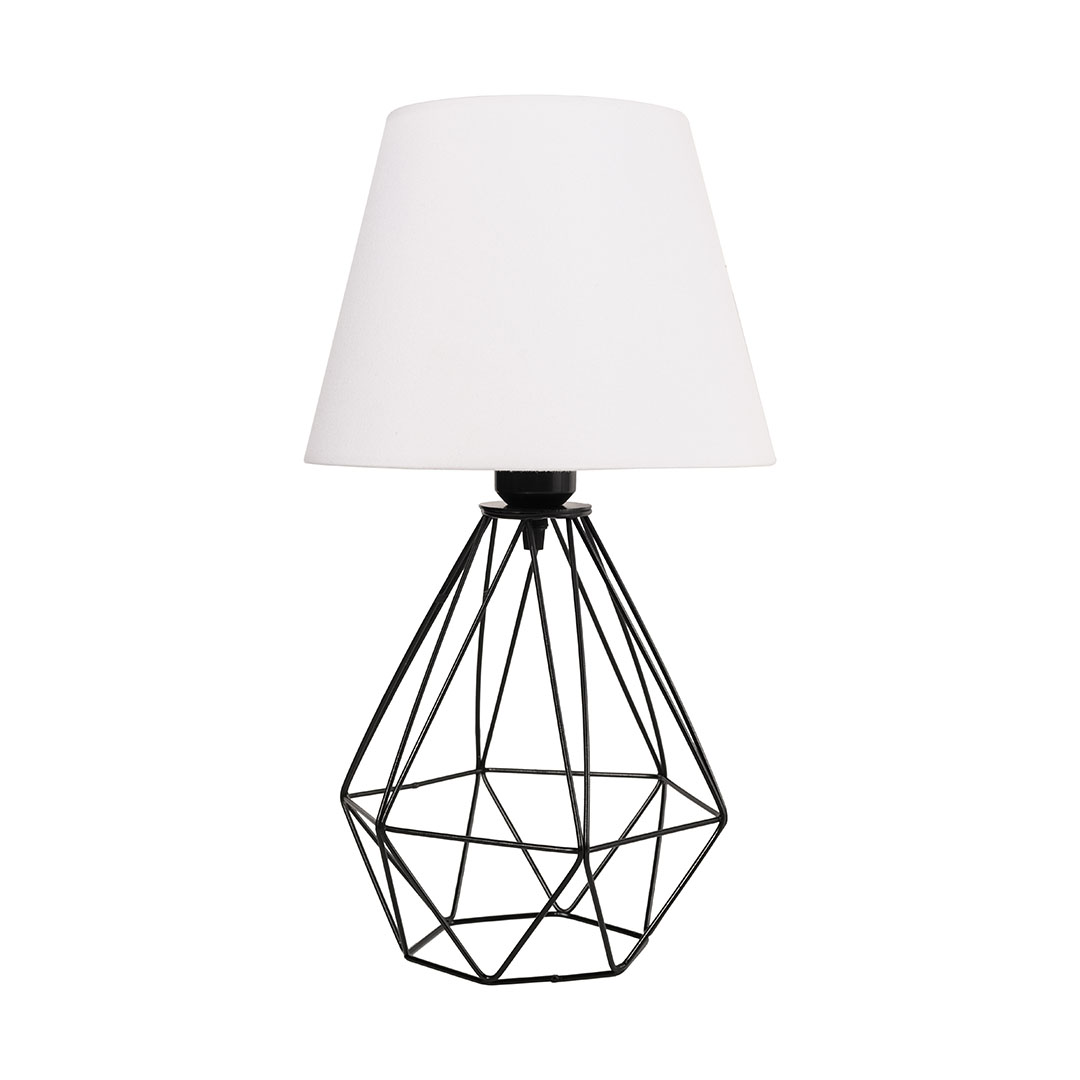 اباجورة مودرن معدن بشابوه قماش - اسود/ابيض - RL-TL-B-030