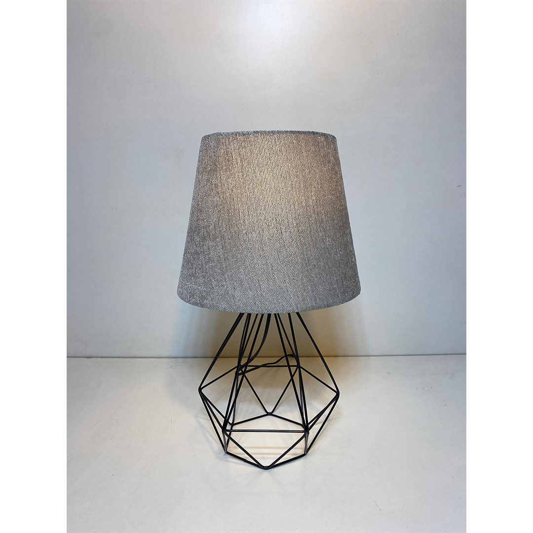 اباجورة مودرن معدن بشابوه قماش - اسود/رمادى - RL-TL-B-031