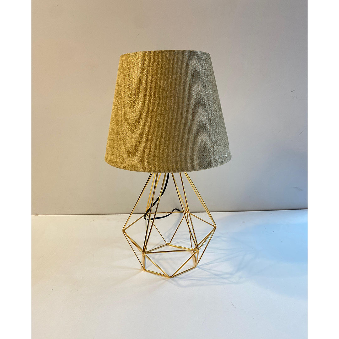 اباجورة مودرن معدن بشابوه قماش - دهبى/دهبى - RL-TL-B-033