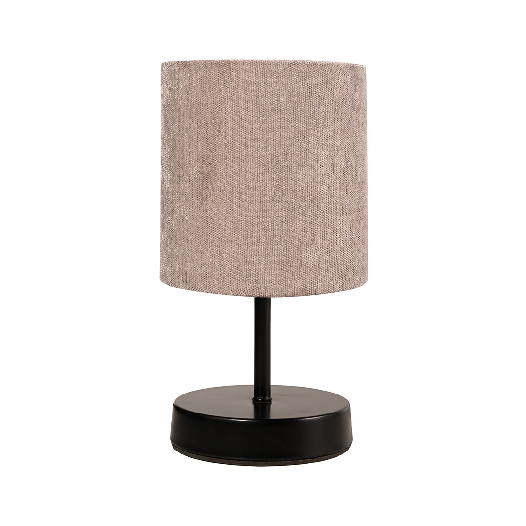 اباجورة مودرن معدن بشابوه قماش - اسود/رمادى - RL-TL-B-046