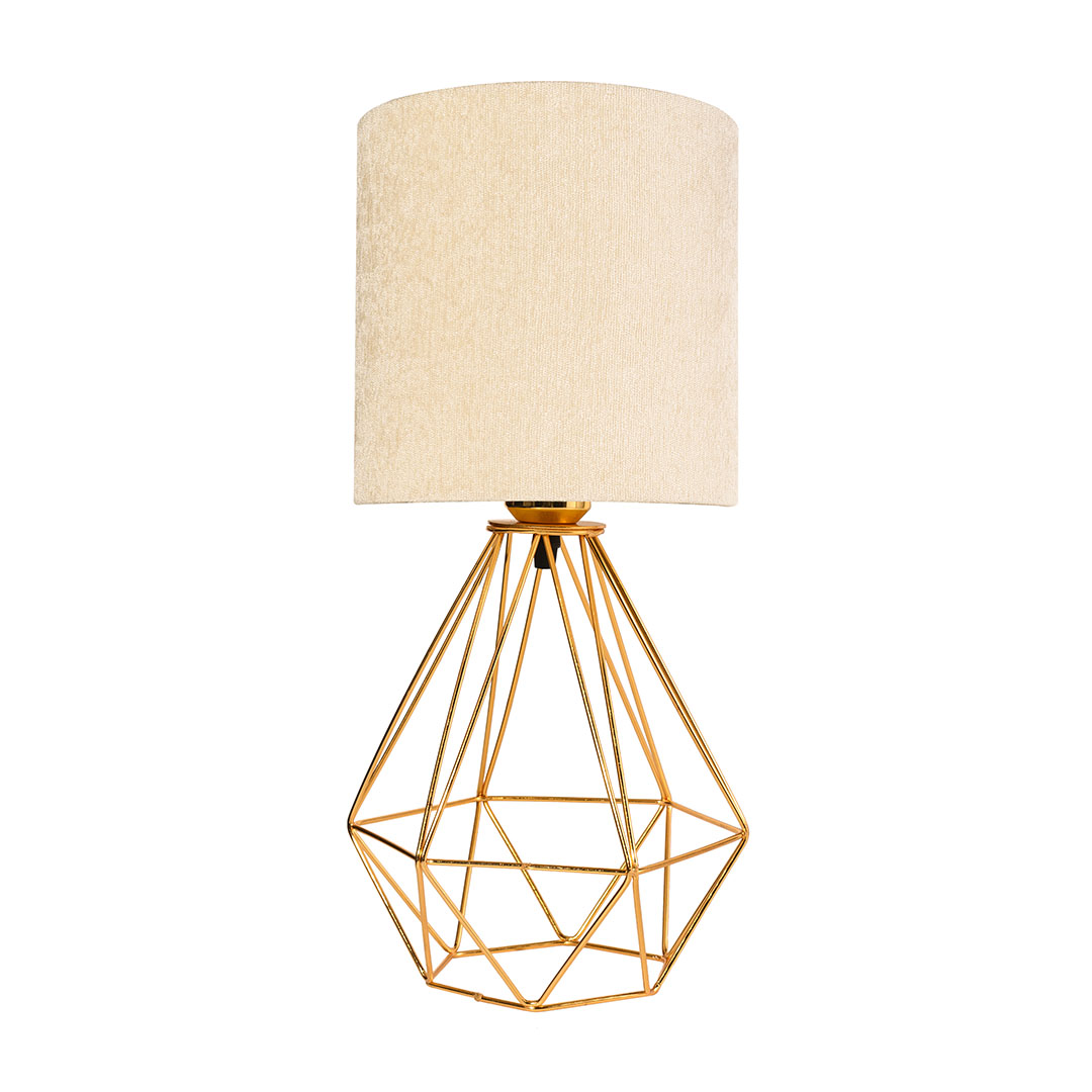 أباجورة ديكور بشابوة قماش - إطار ذهبي