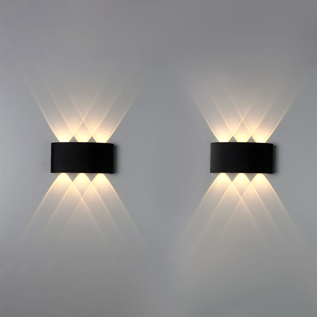 إضاءة أبليك أب داون ثلاثية - أسود - 2 قطعة