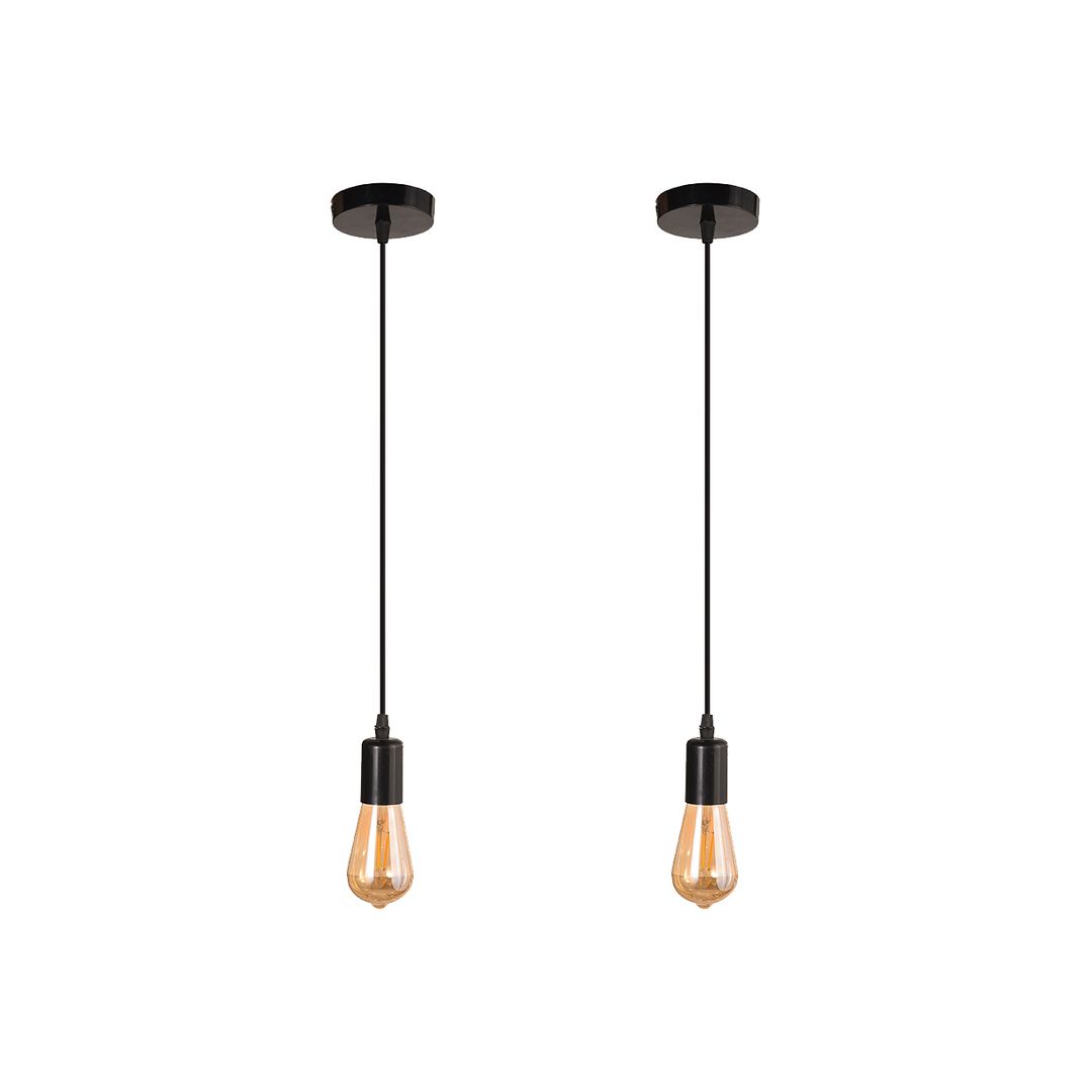 دلاية كبل فردى لجميع الاستخدامات مودرن بلاستيك - 2 قطعة - اسود - RL-BUN-CP-032