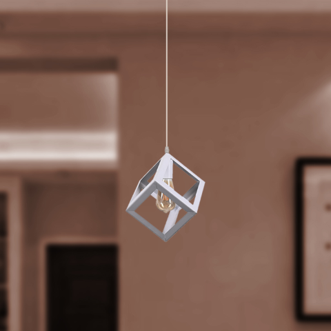 مصباح سقف معدن - أبيض