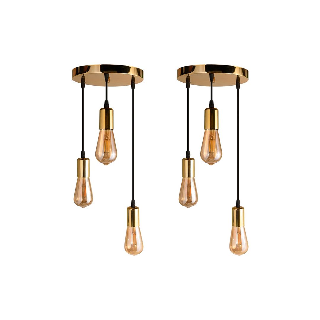 دلاية ثلاثية مودرن بلاستيك - 2 قطعة - دهبى - RL-CP-023