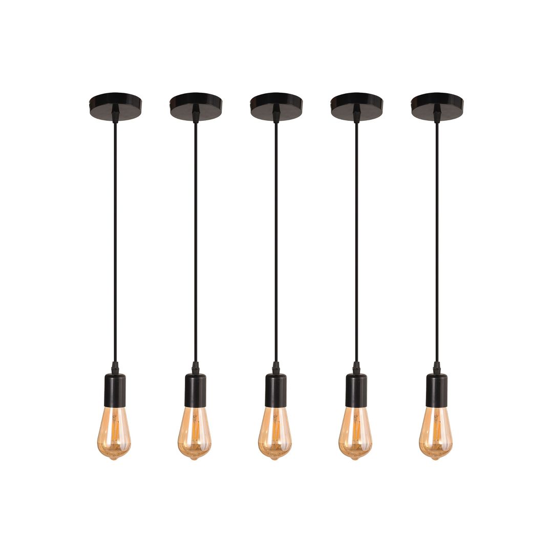 دلاية كبل فردى مودرن بلاستيك - 5 قطع - اسود - RL-CP-026