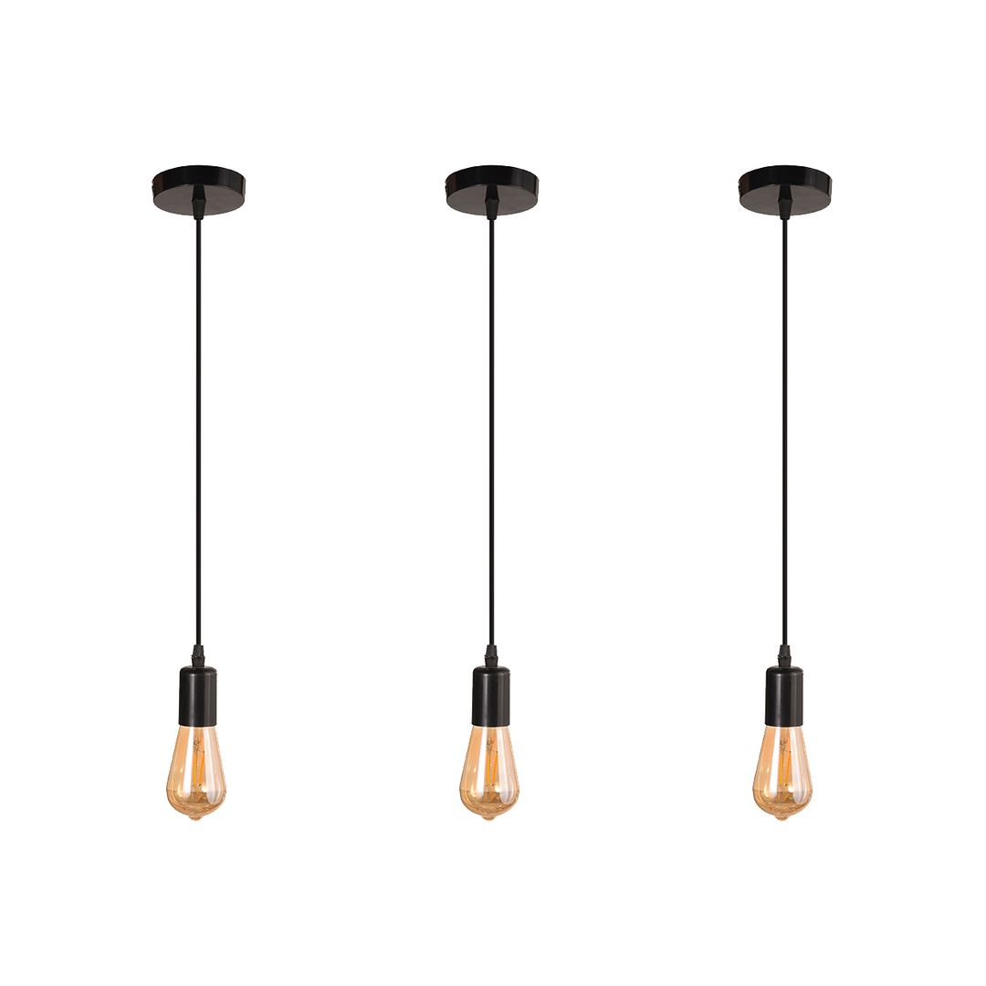 دلاية كبل فردى مودرن بلاستيك - 3 قطع - اسود - RL-CP-029