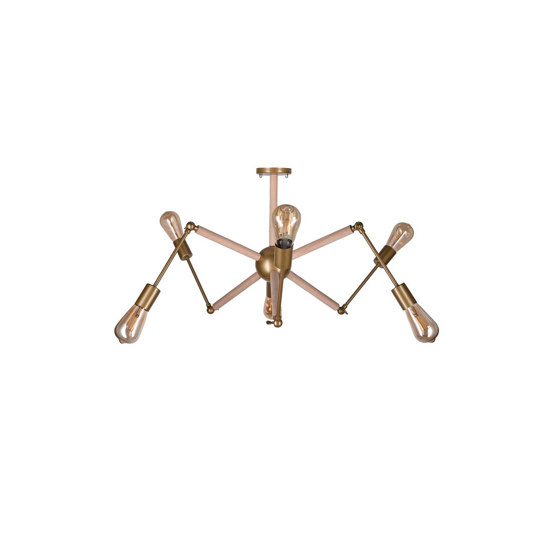 مصباح سقف بدراعات متحركة شكل العنكبوت مودرن معدن - بني - RL-DC-B-011