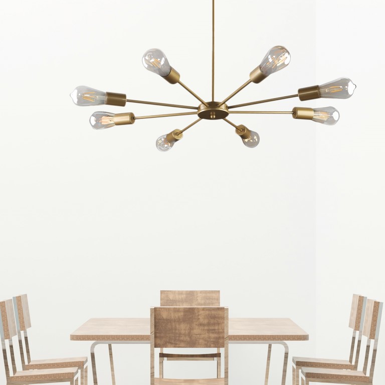 نجفة فروع ثمانية - ذهبي