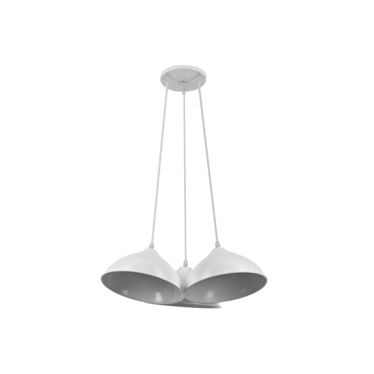 نجفة ثلاثية معدن - أبيض