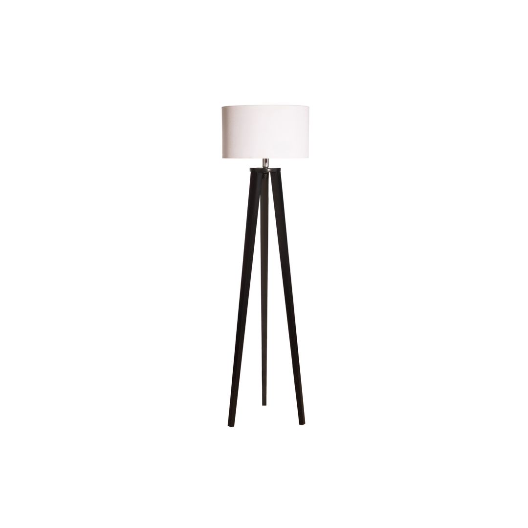 مصباح ارض مودرن خشب و شابوة قماش - اسود/ابيض - RL-FL-A-043