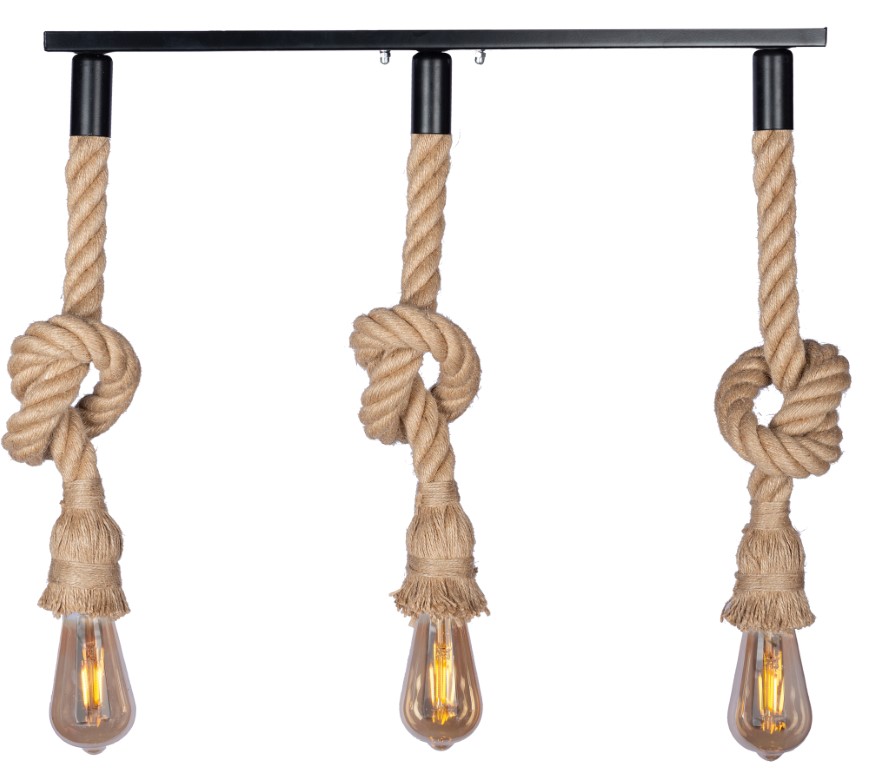 نجفة مسطرة حبل كتان - بيج