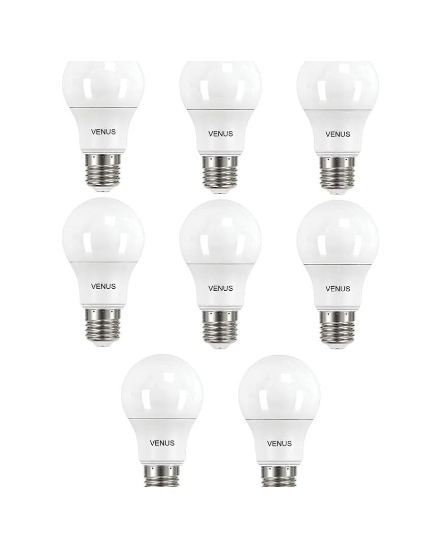 لمبة ليد فينوس 9 وات اضاءة ابيض - بلاستيك - 8 قطع - ابيض - RL-LP-S-040