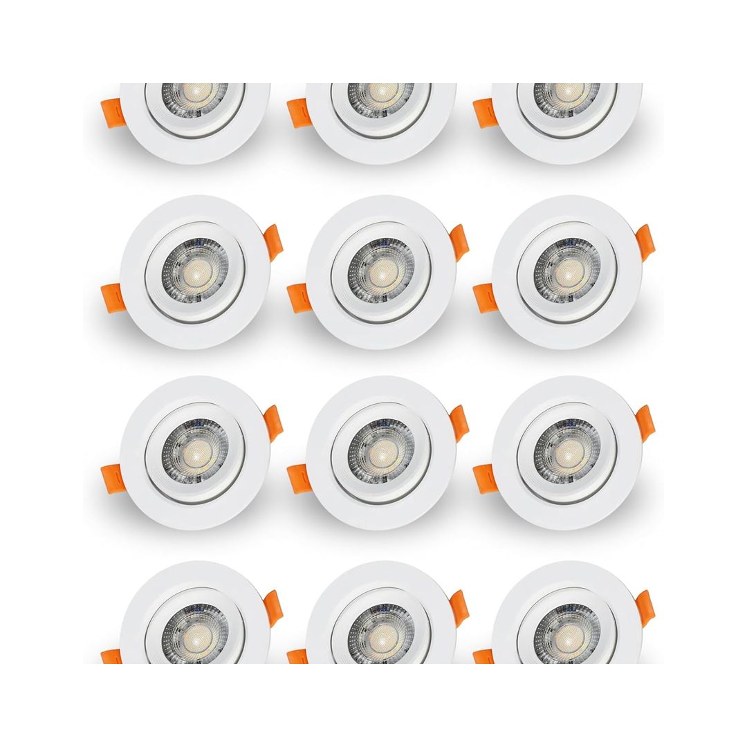 سبوط داخل 6 وات 3 اضاءة - معدن - 12 قطعة - ابيض - RL-LP-S-069