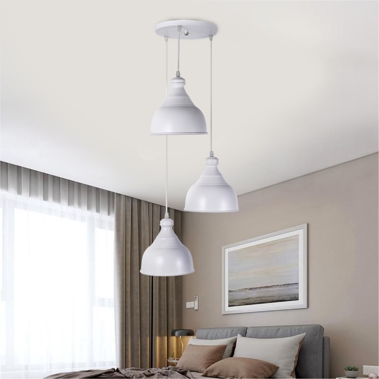 نجفة ثلاثية مودرن - أبيض