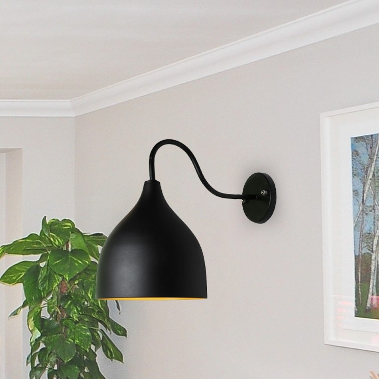 أبليك للحائط معدن - أسود