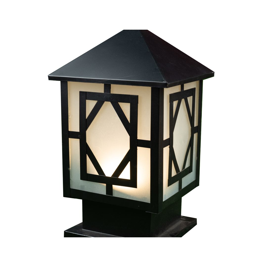 فانوس سور صاج محمل مودرن معدن - اسود - RL-PB-A-012