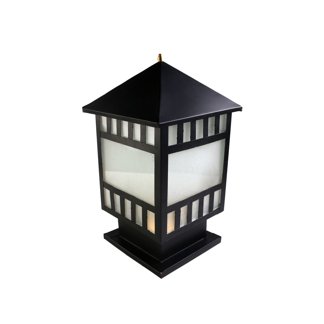 فانوس سور صاج محمل مودرن معدن - اسود - RL-PB-A-013