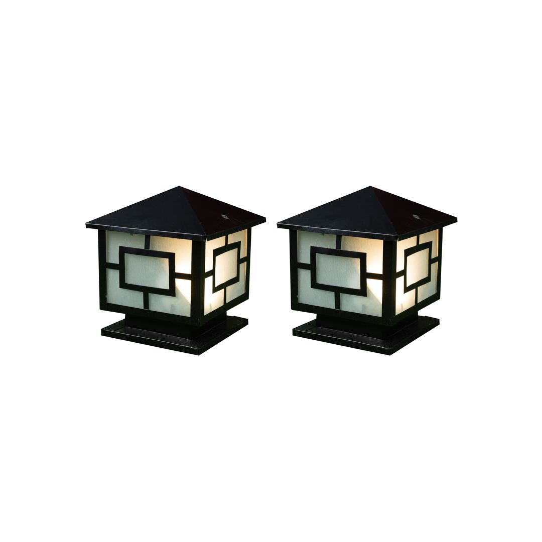 فانوس سور مودرن معدن - 2 قطعة - اسود - RL-PB-A-BUN-002