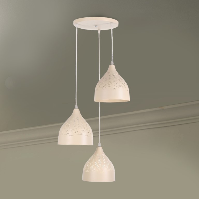 نجفه ثلاثية من المعدن - بيج