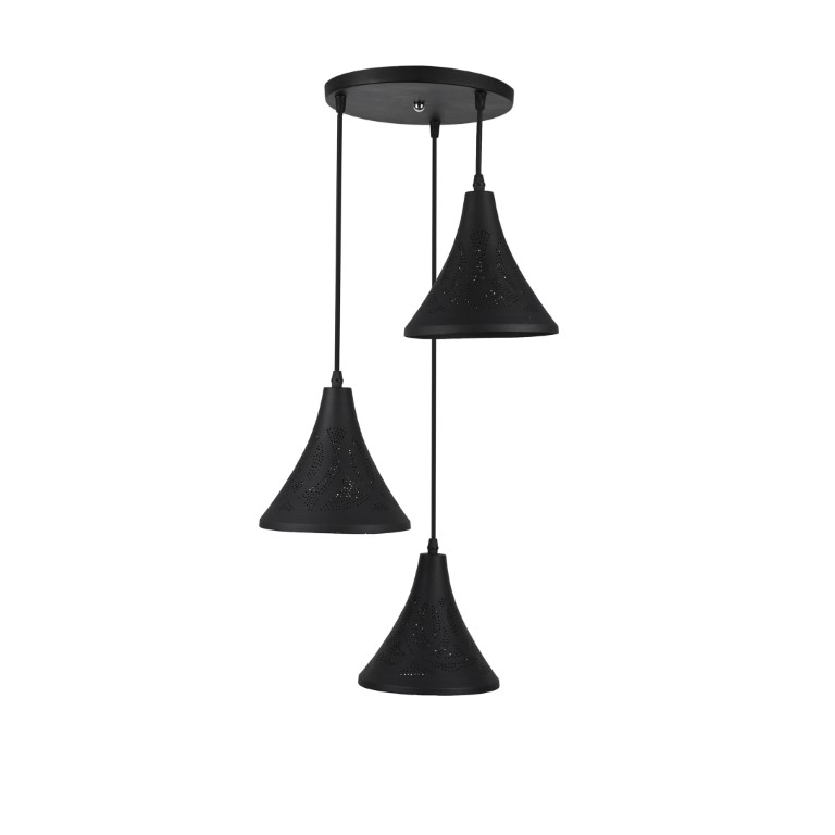 نجفه ثلاثية من المعدن - أسود