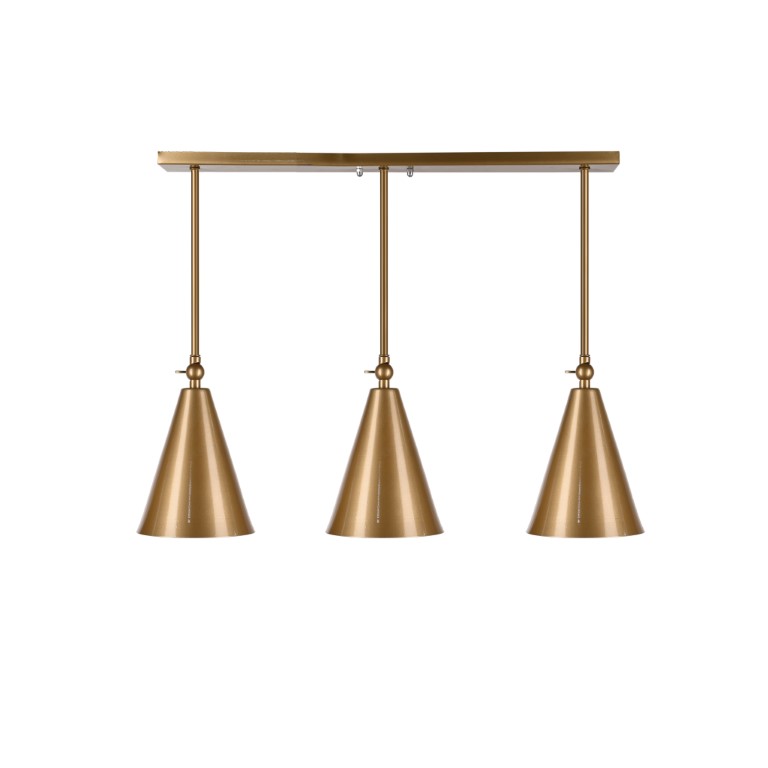 نجفة مسطرة ثلاثية عصرية - ذهبي