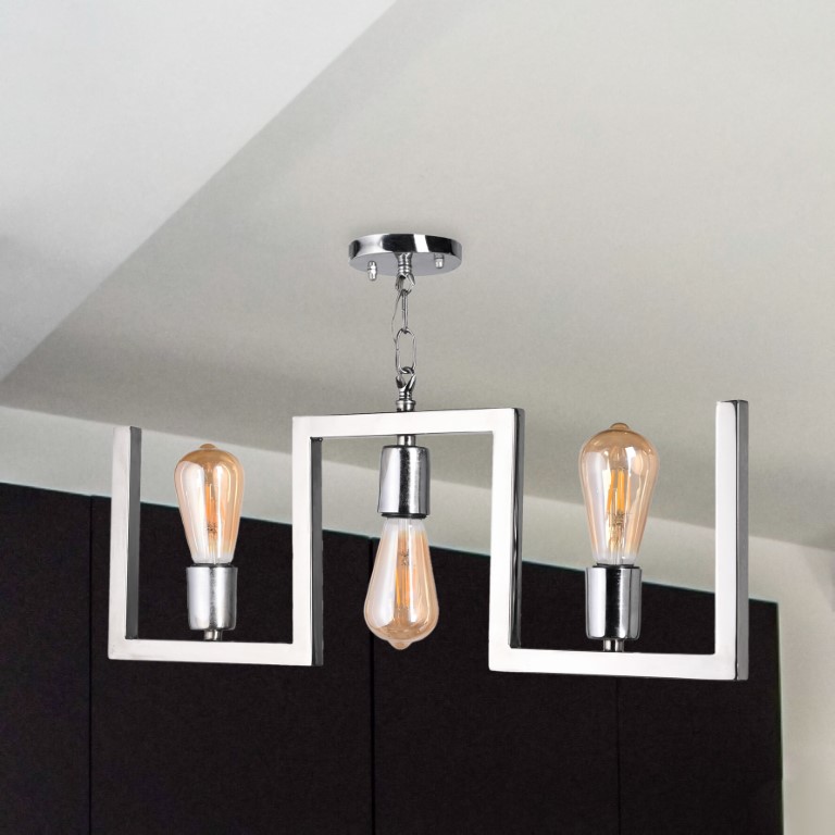 نجفة مسطرة ثلاثية مبتكرة - كروم