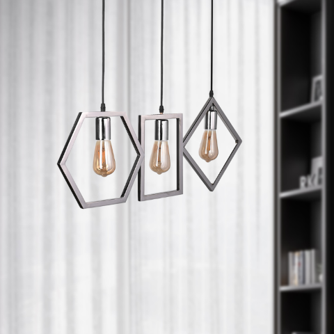 نجفة مسطرة مودرن أشكال - كروم