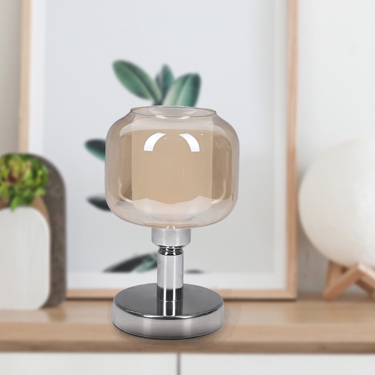 أباجورة مكتب زجاج - كروم