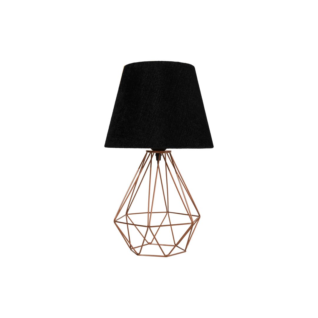 اباجورة مودرن معدن بشابوه قماش - نحاسي/اسود - RL-TL-B-026