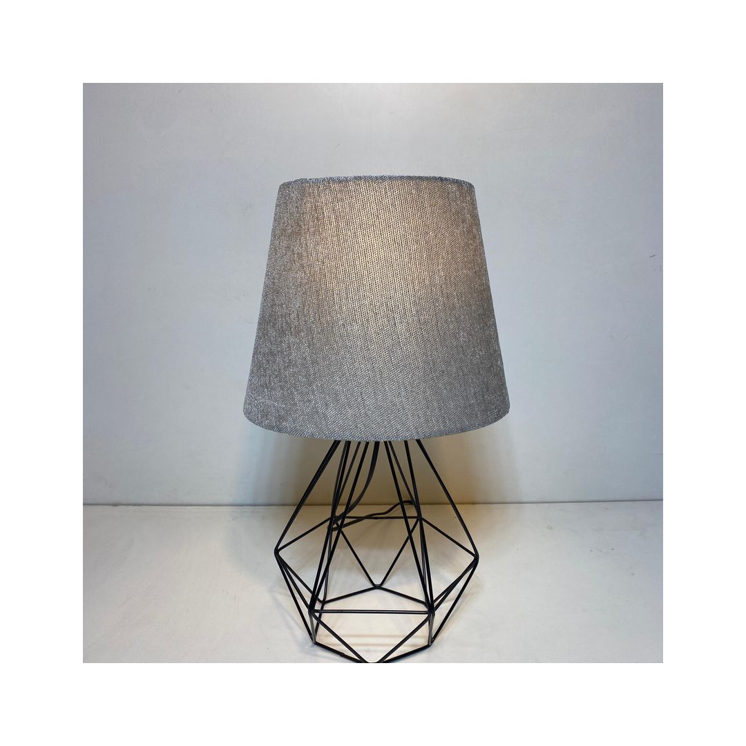 اباجورة مودرن معدن بشابوه قماش - اسود/رمادى - RL-TL-B-031