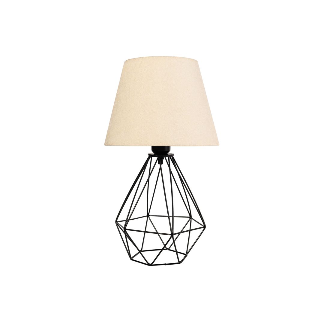 اباجورة مودرن معدن بشابوه قماش - اسود/بيج - RL-TL-B-032