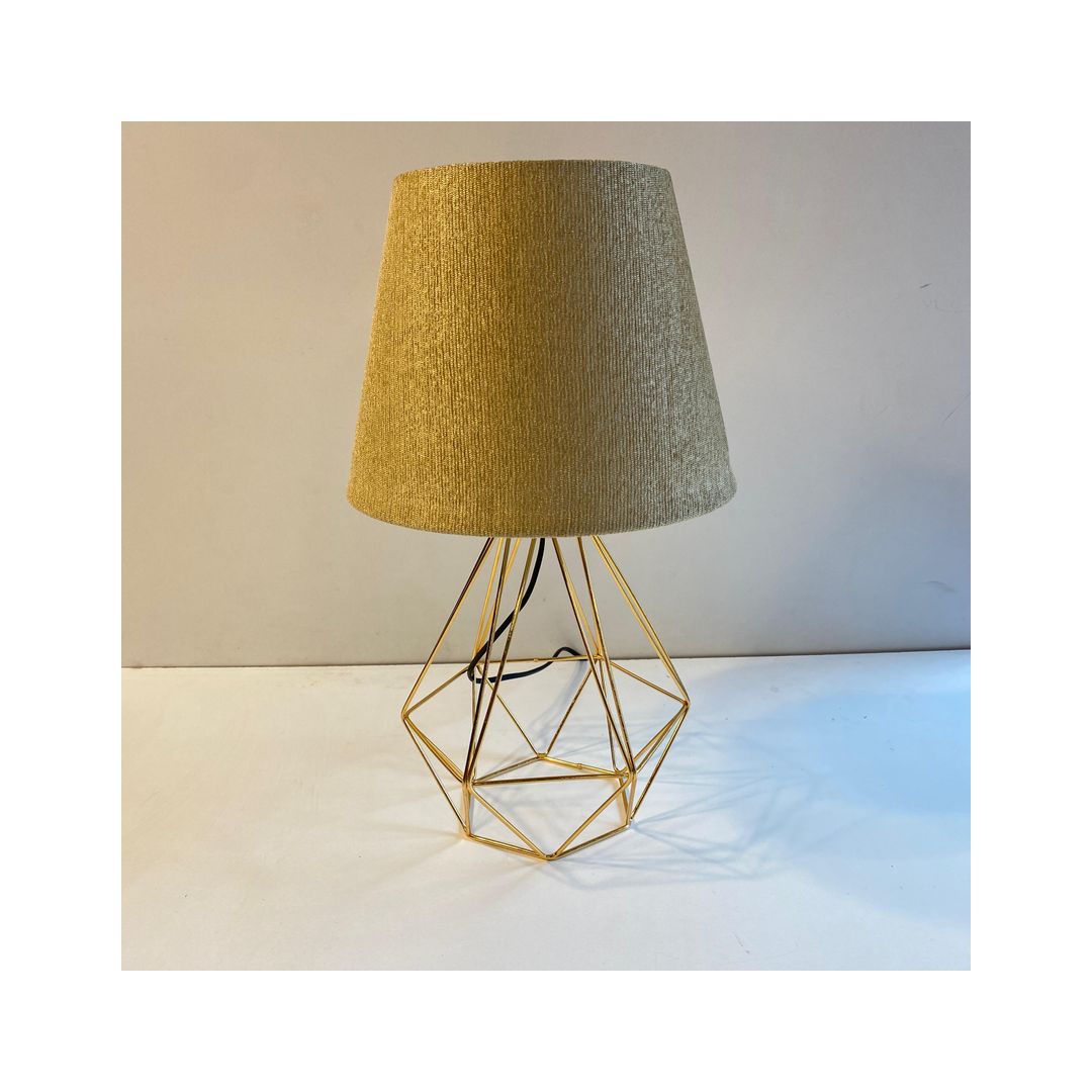 اباجورة مودرن معدن بشابوه قماش - دهبى/دهبى - RL-TL-B-033