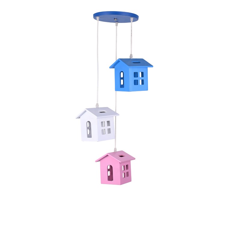 نجفة شكل بيت ثلاثية - الوان متعددة