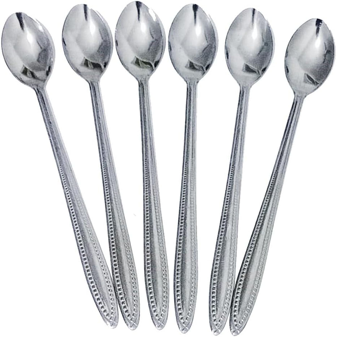 ملاعق فواكه كوكتيل 12 قطعة ستانلس بمقبض طويل