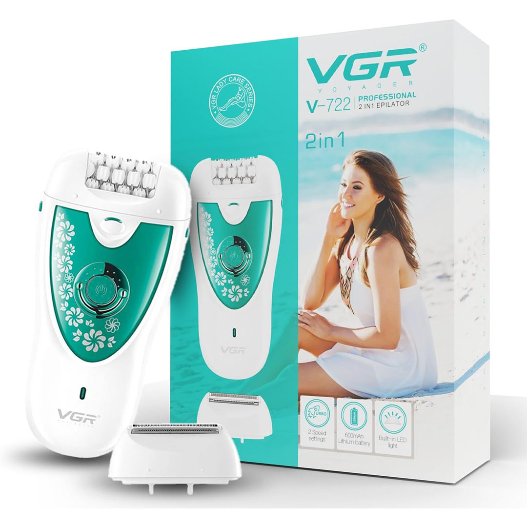 جهاز ازالة الشعر VGR لاسلكي 2*1 - V-722