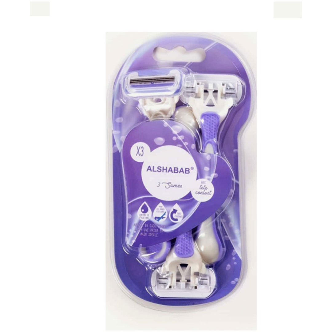 شفرات حلاقة نسائية - 3 قطع - موف